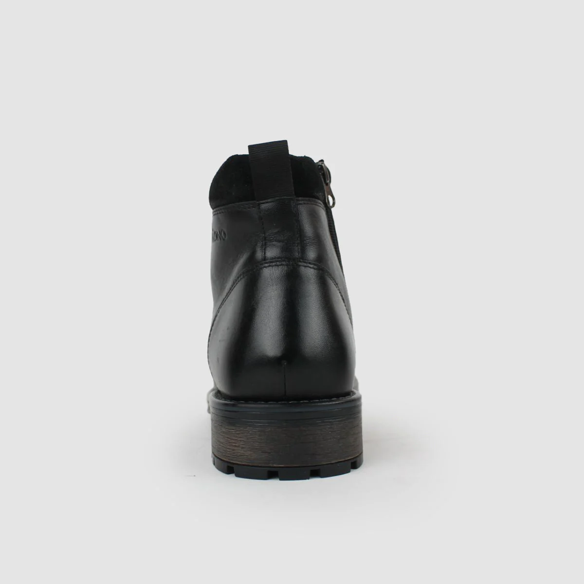 RUNDLE MENS LEATHER BIKER BOOTS-BLACK - Image 4